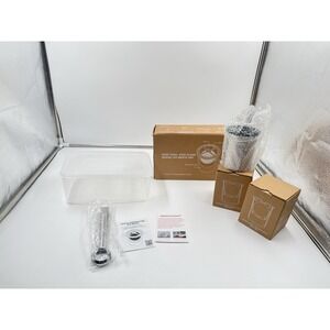 Clear Ice Cube Maker 2.5 Inch Stainless Steel Crystal Large Ball Silicone MoldOp